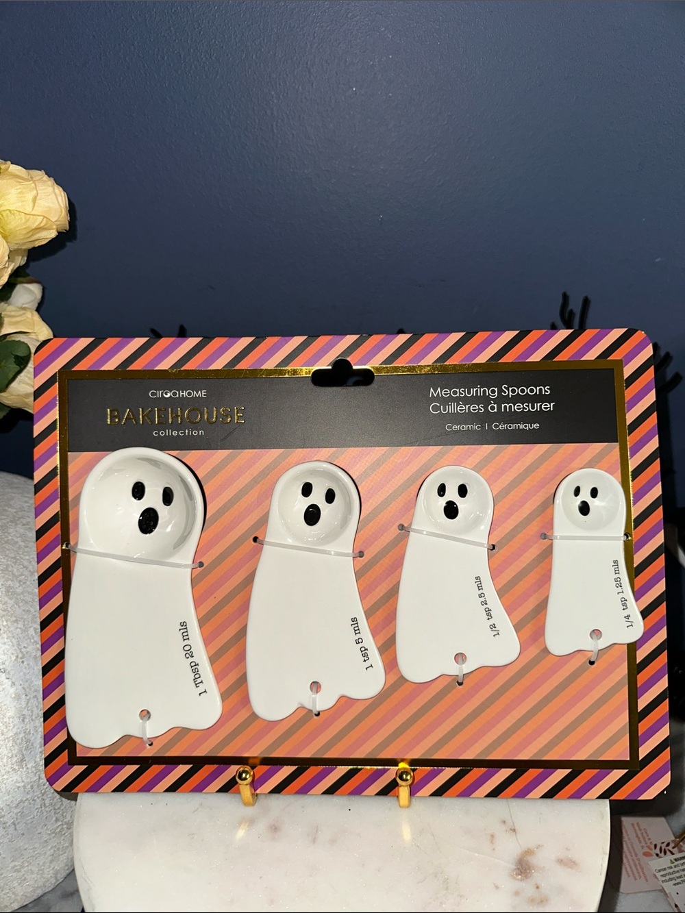 Bakehouse Ghost Measuring Spoons - White Ceramic Set
